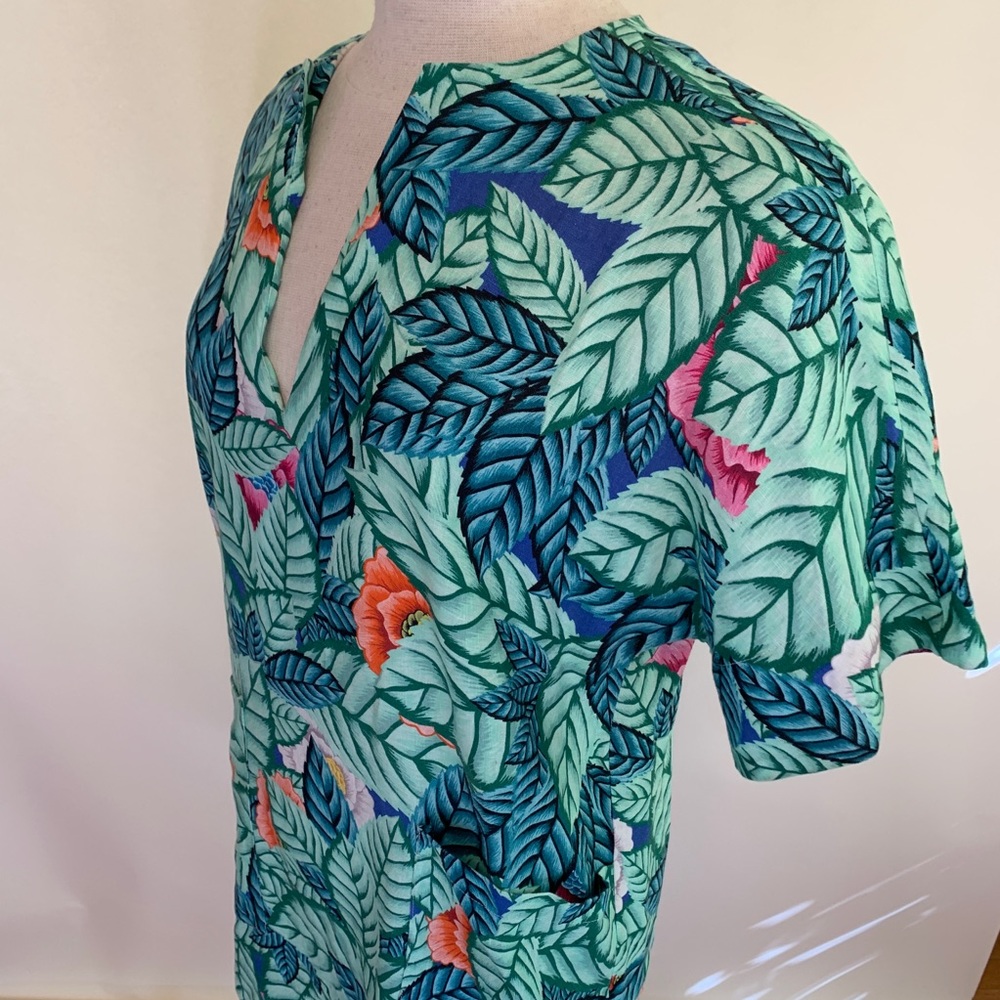 Mara Hoffman Leaf Leaves Pattern Mini Poncho Dress - image 3